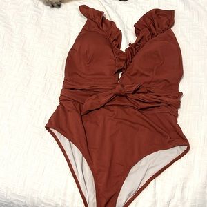 Burnt orange SHEIN one piece swimsuit